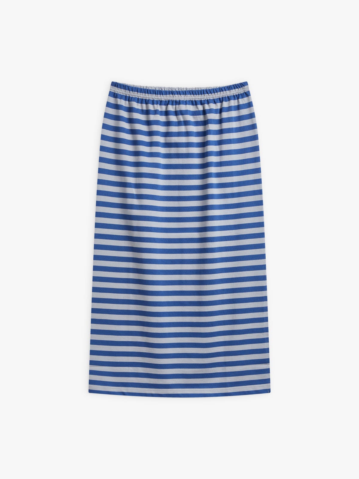 grey and blue cotton 12x12 striped slit Tuyau skirt