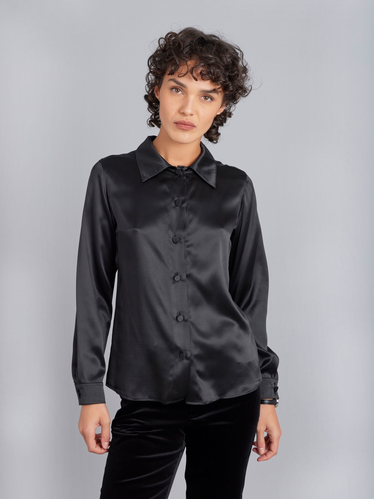 black silk Laureen shirt