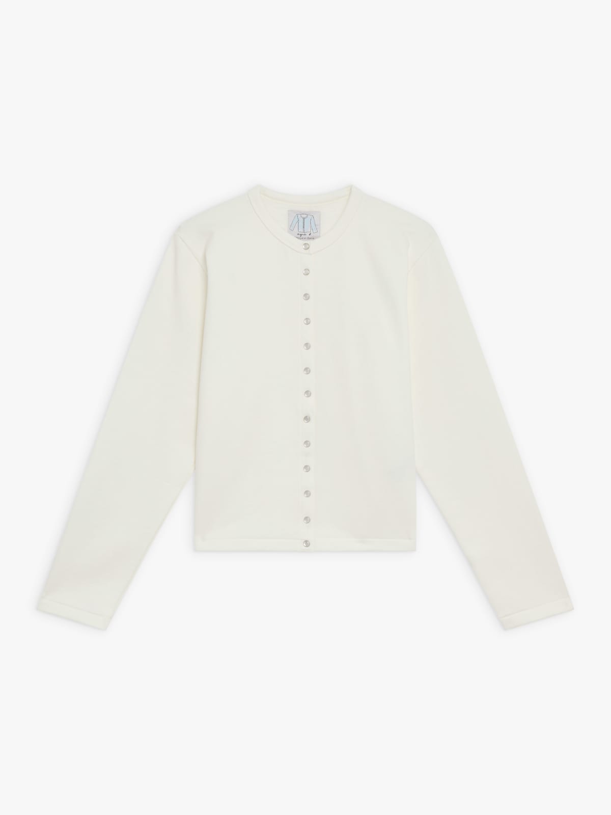 pearl cotton fleece snap cardigan