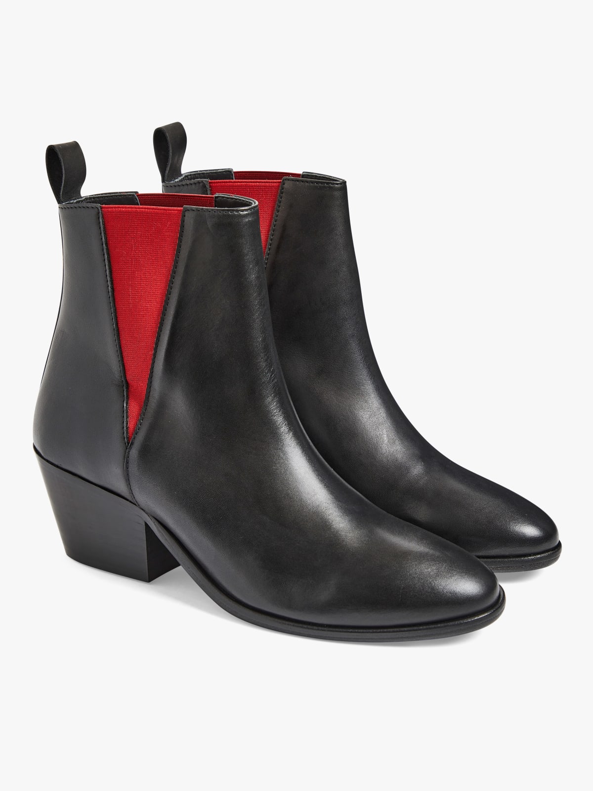 black and red Victoria rock boots