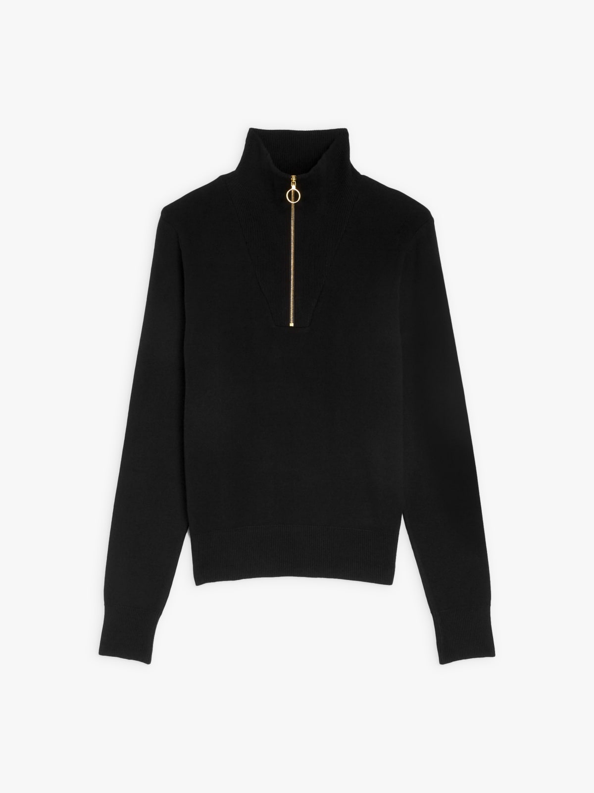 black Zip cotton sweatshirt