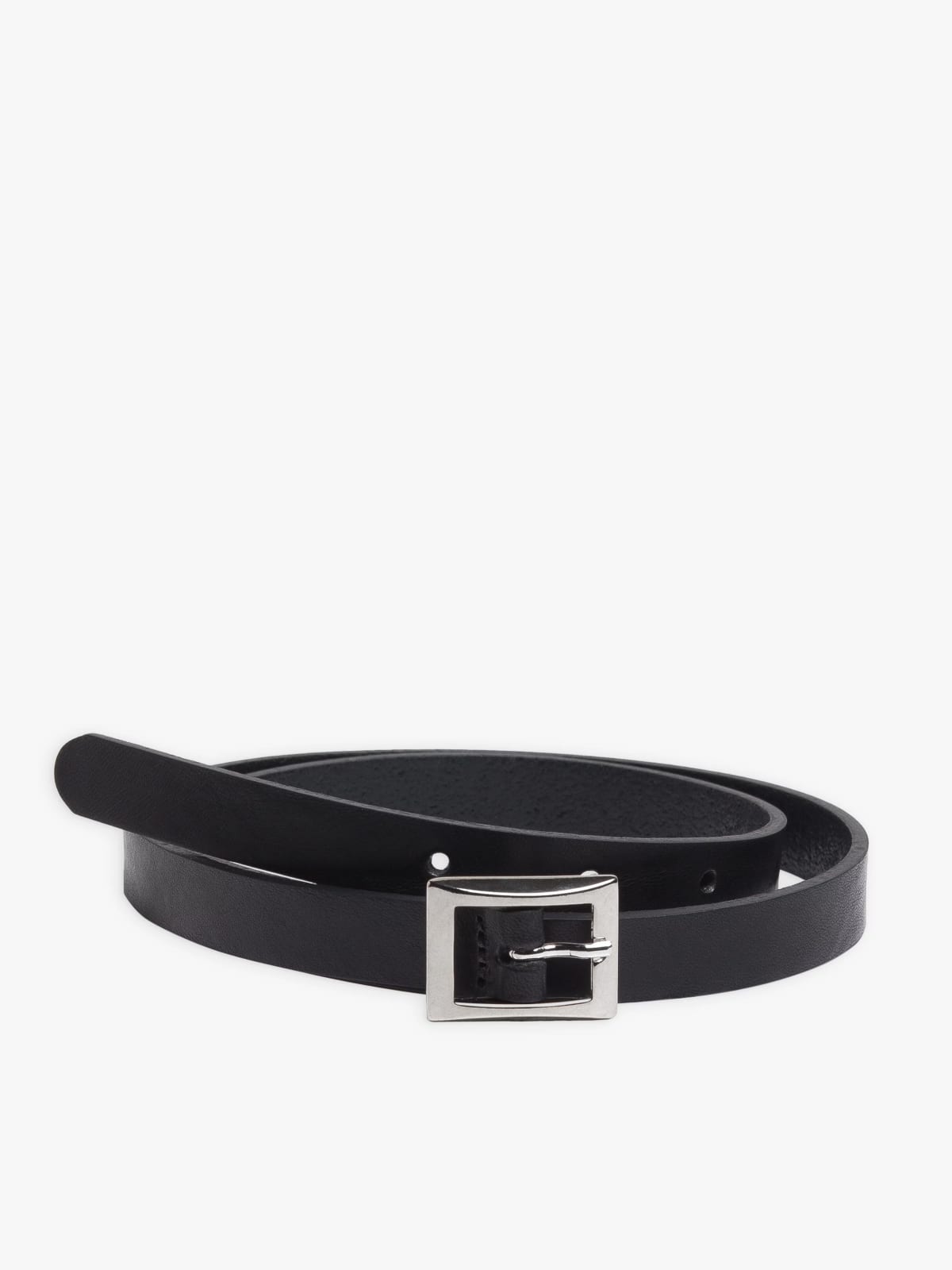 black leather Box belt