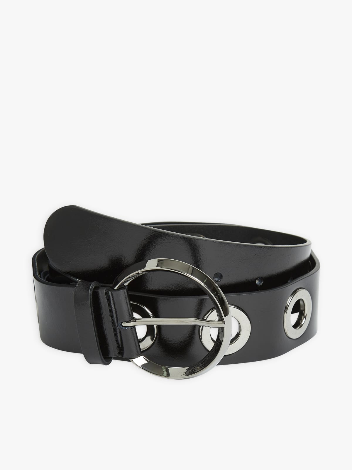 black leather Flavia belt