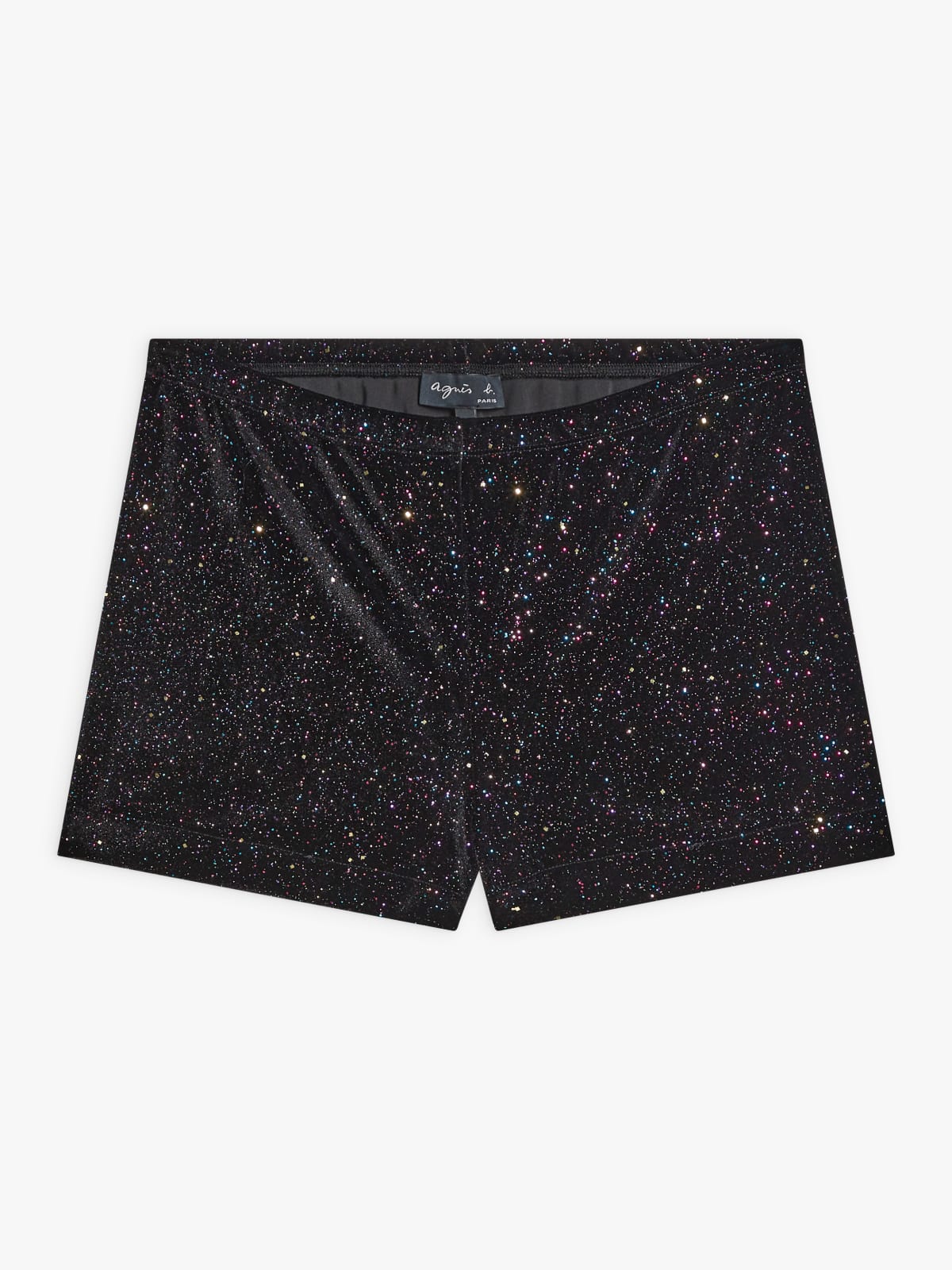 black jersey velours glitter Vague shorts 