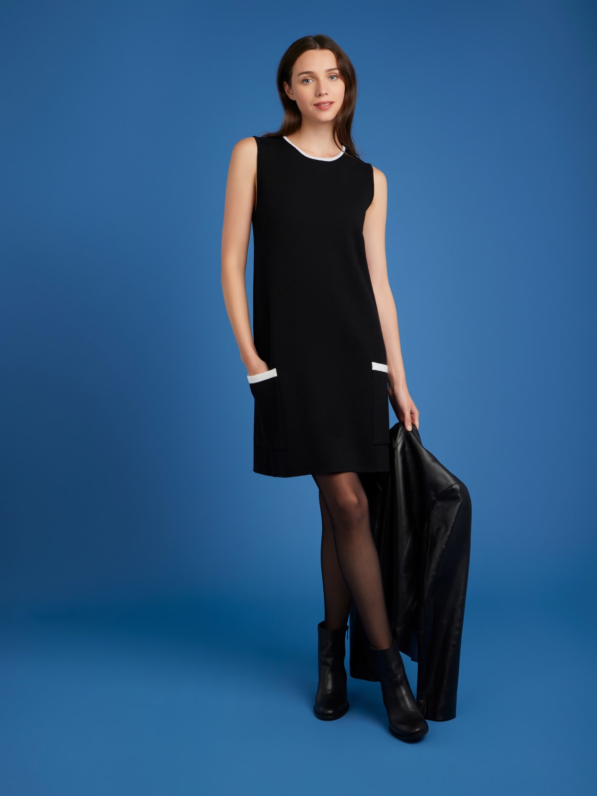 black merino wool Mauri dress