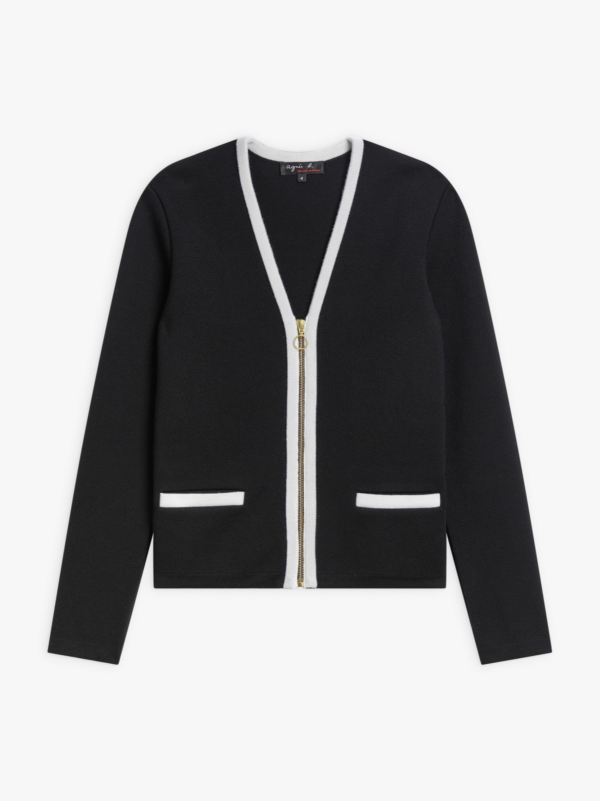 black and white merino wool Oppo jacket