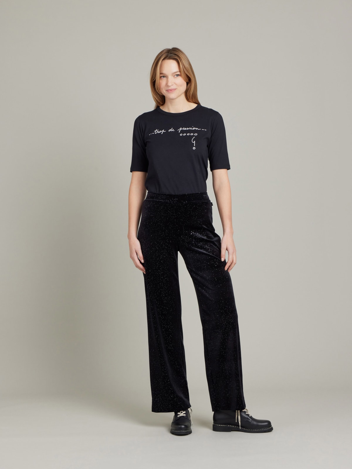 jersey Elegant trousers in sequin