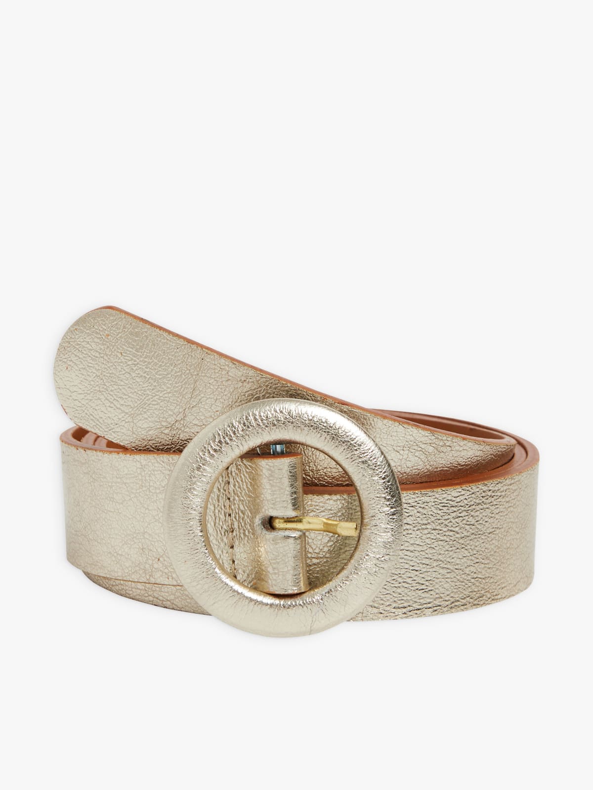 yellow gold leather Sirine belt