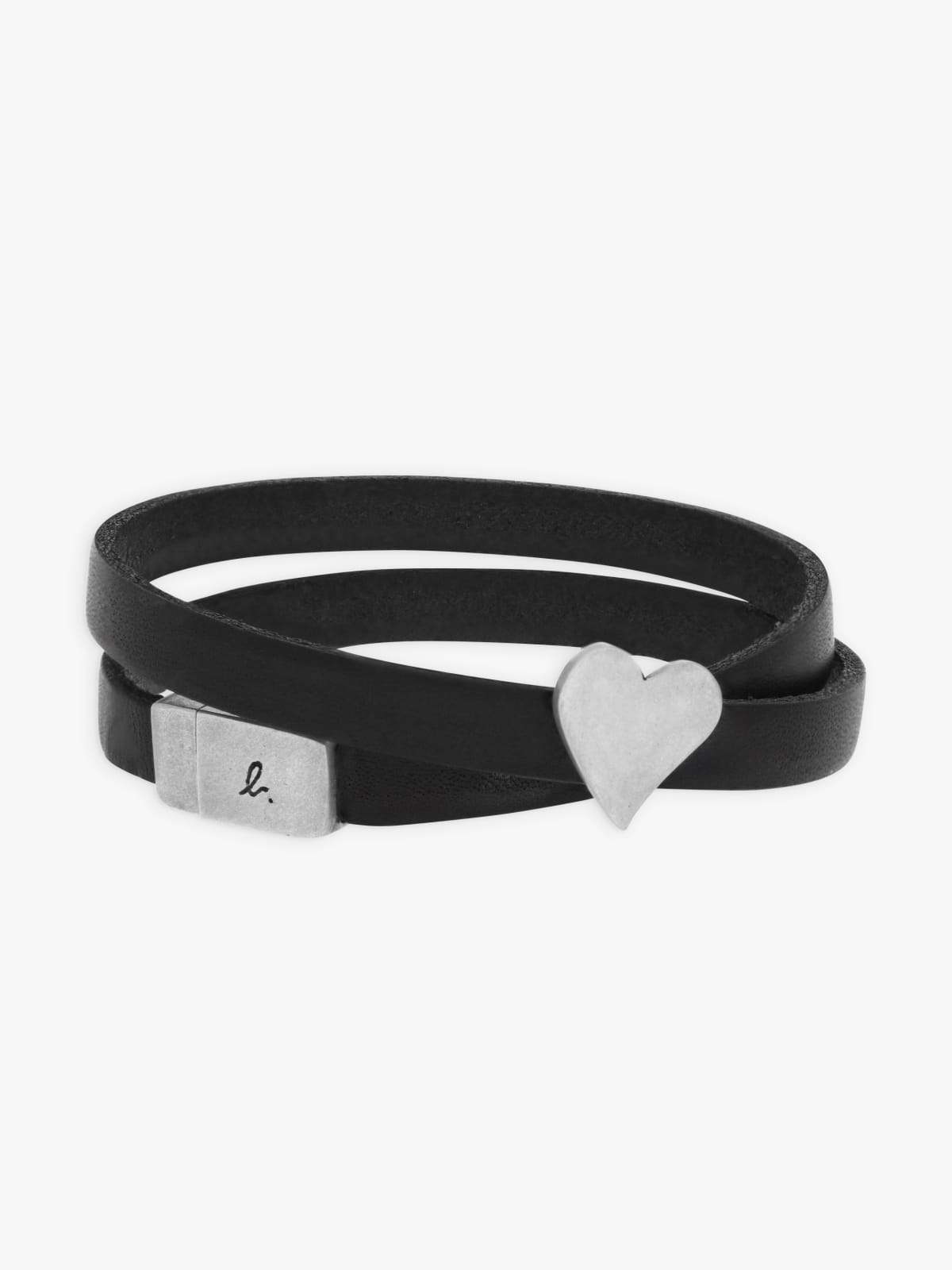 black leather bracelet