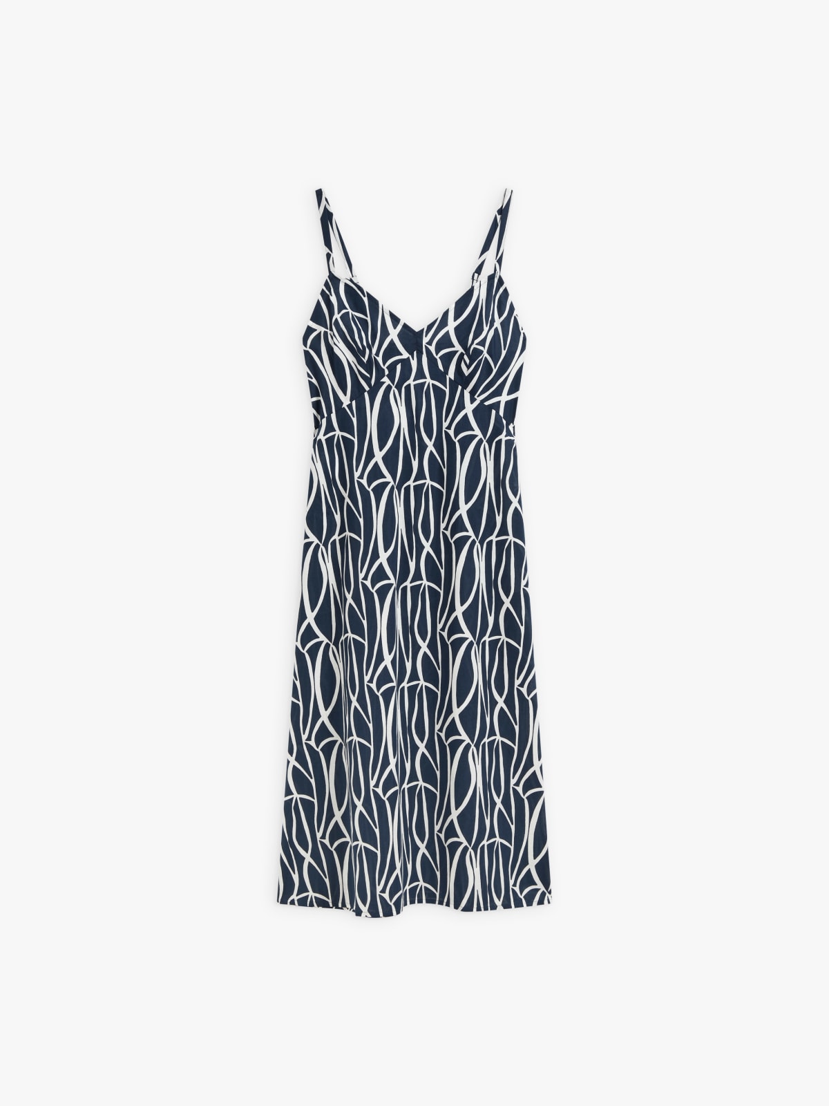 blue cotton geometric print Agnès dress 