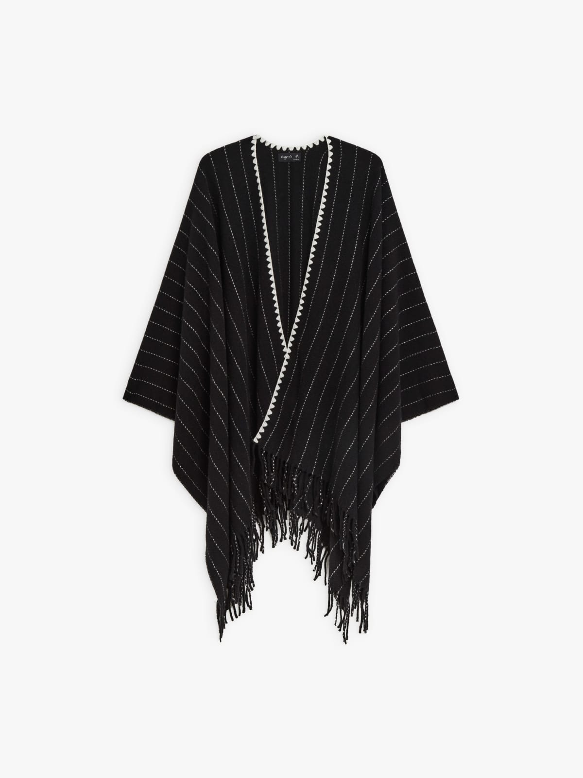 black wool Estée poncho