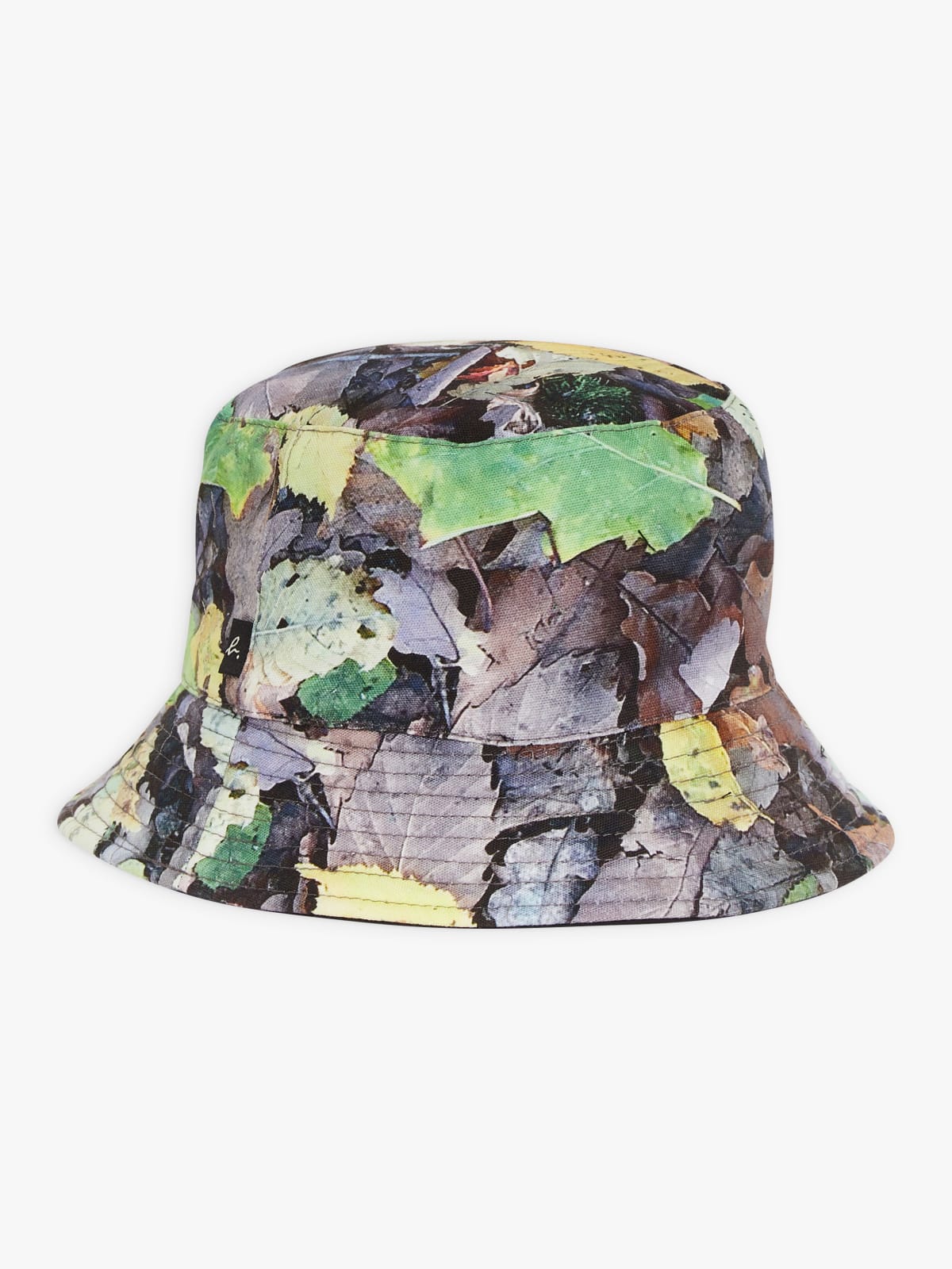 Feuilles cotton bucket hat with printed leaves