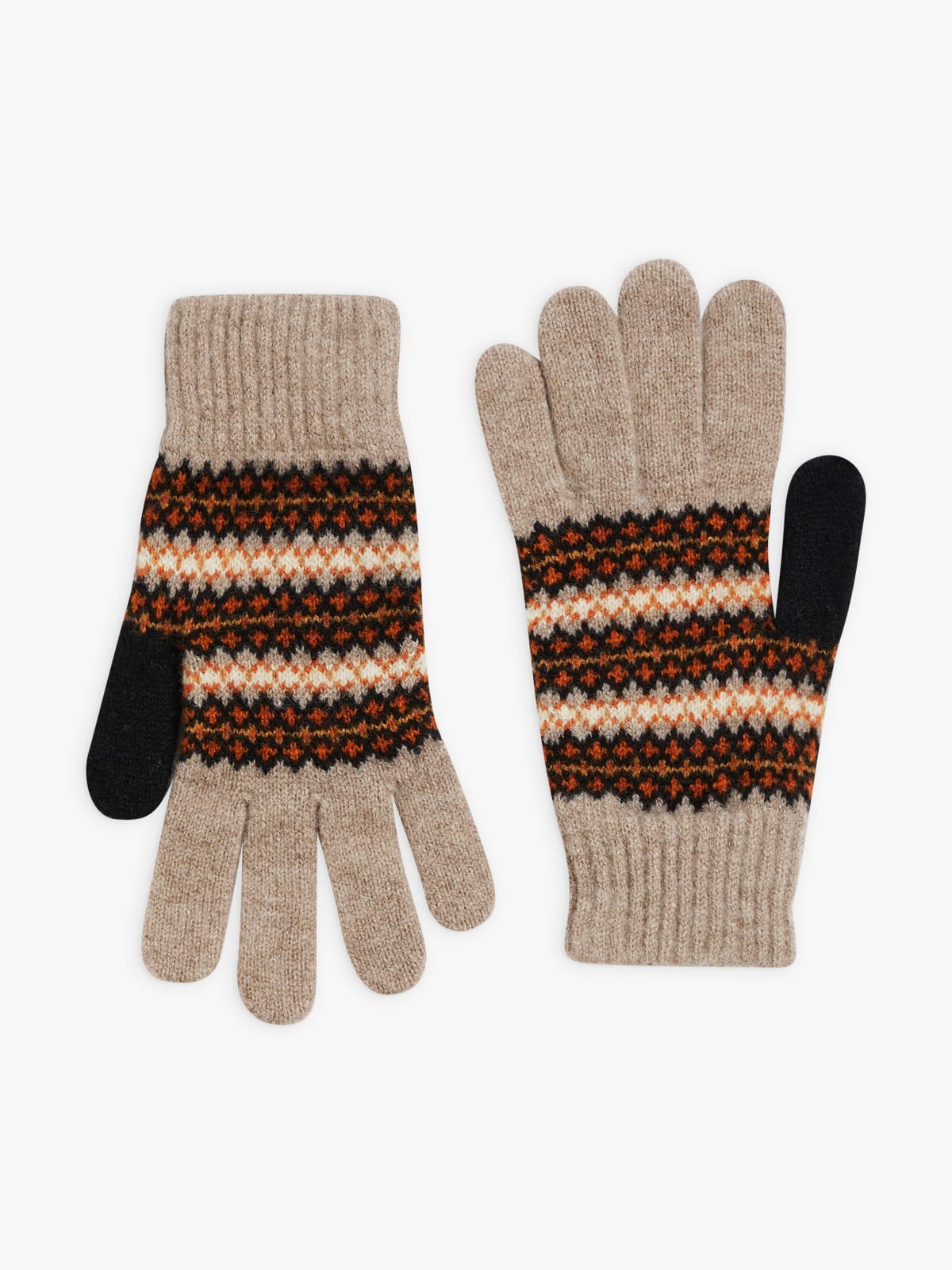 beige wool Edimbourg gloves