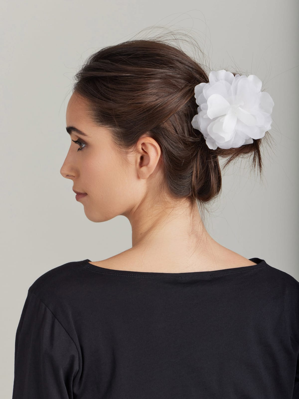 white silk flower Maeli hair clip 