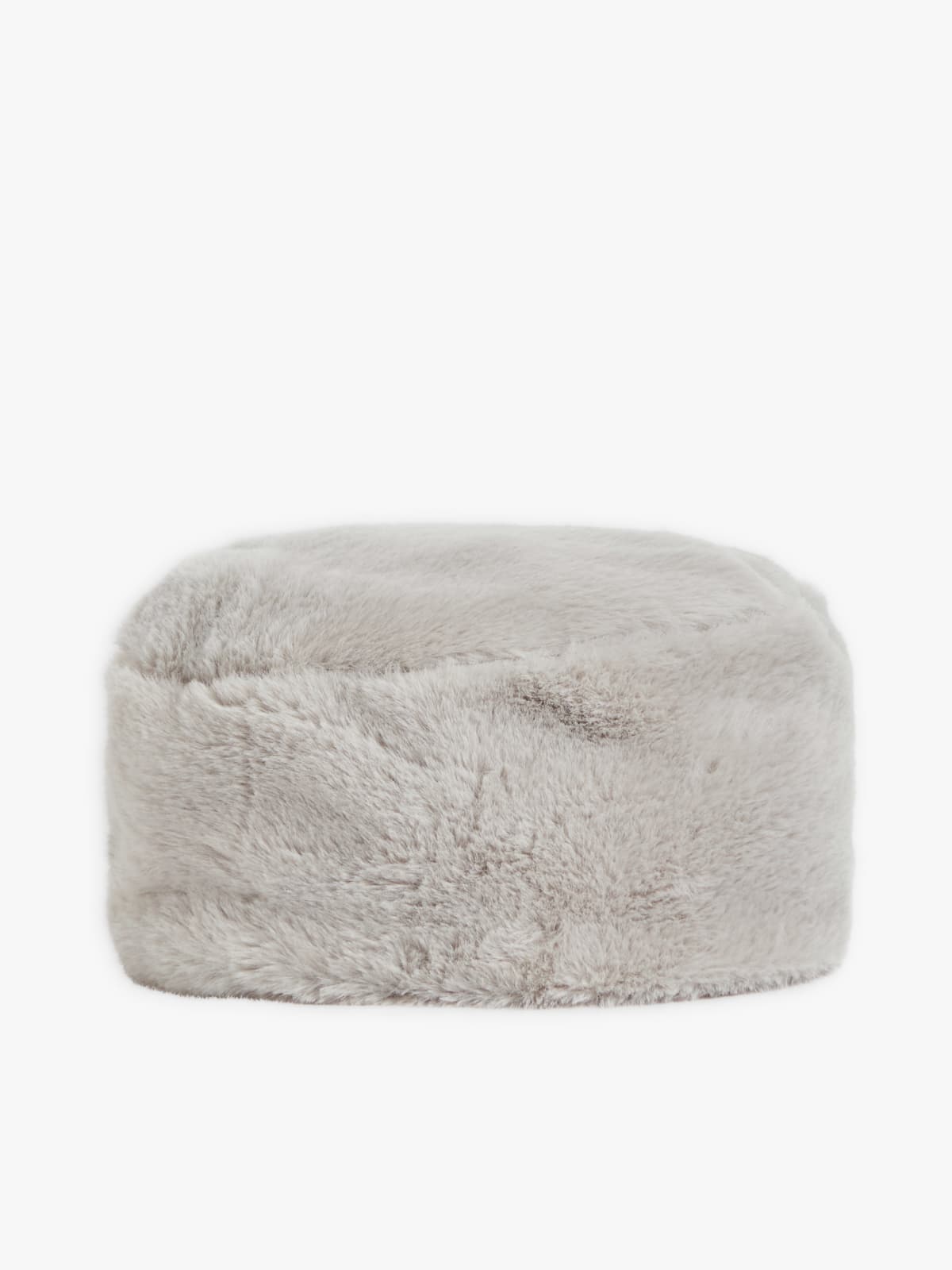 grey faux fur pillbox Natacha hat