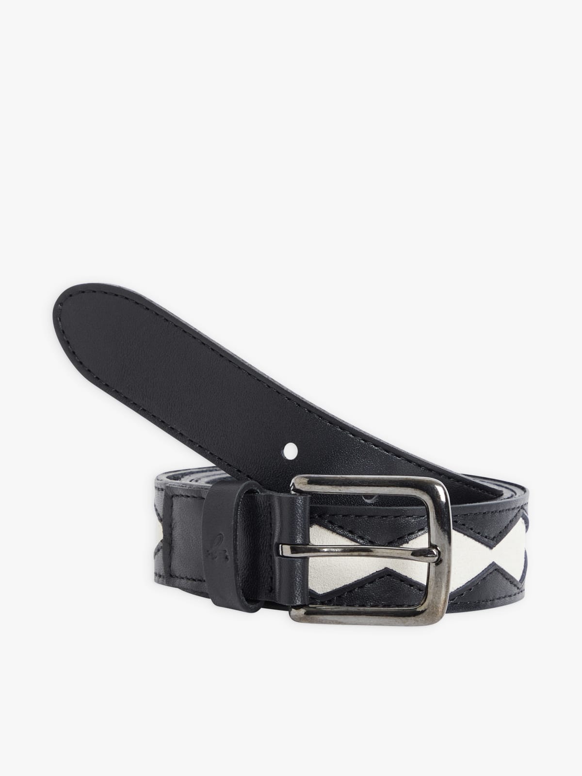 black leather Colombe belt