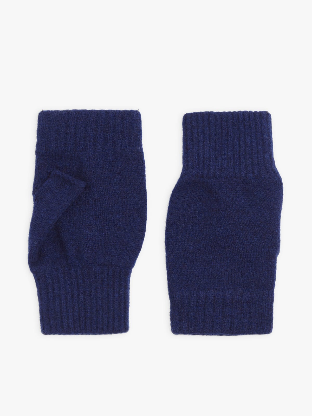 blue wool Edouard fingerless gloves