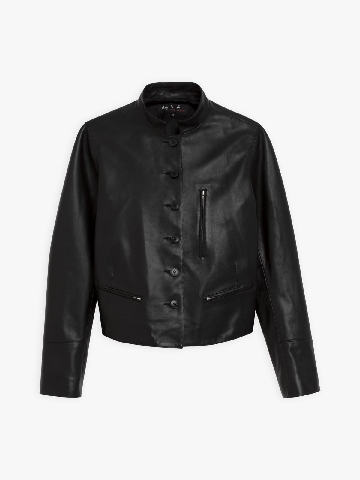 black lamb leather Tambourin jacket