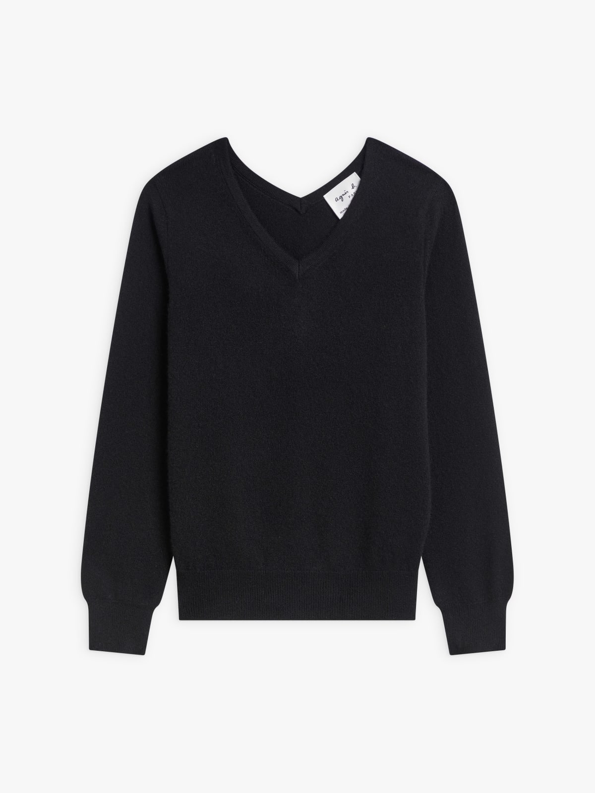 black cashmere long-sleeve Kristen jumper