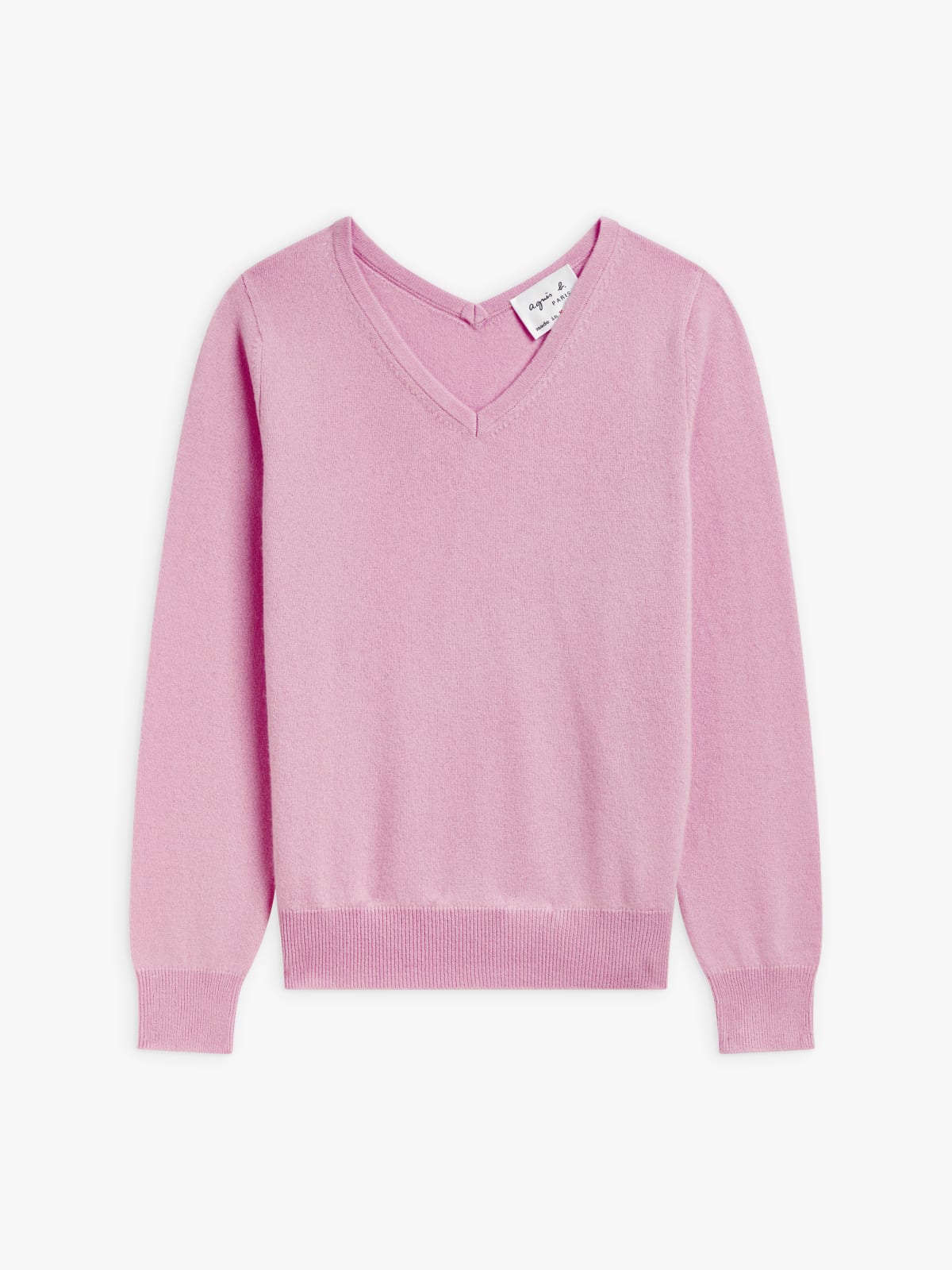 light pink cashmere long-sleeve Kristen jumper