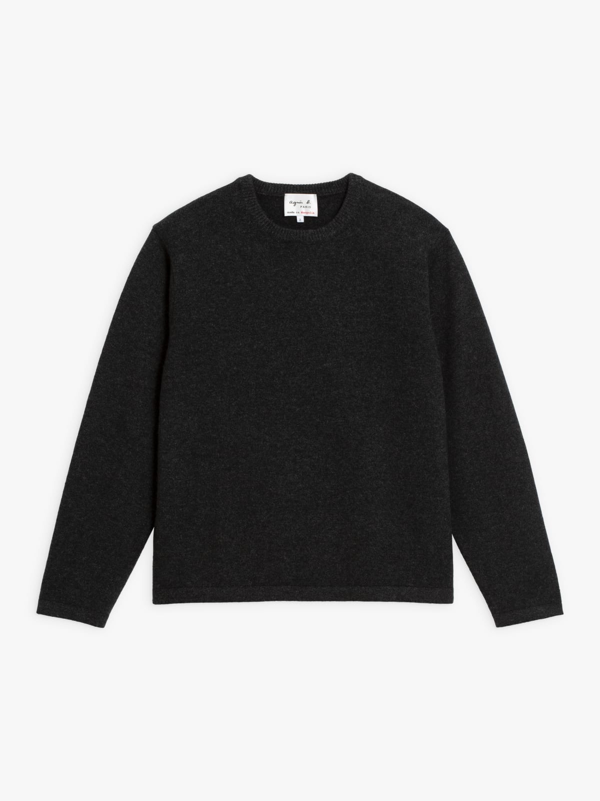 midnight grey cashmere crew-neck jumper