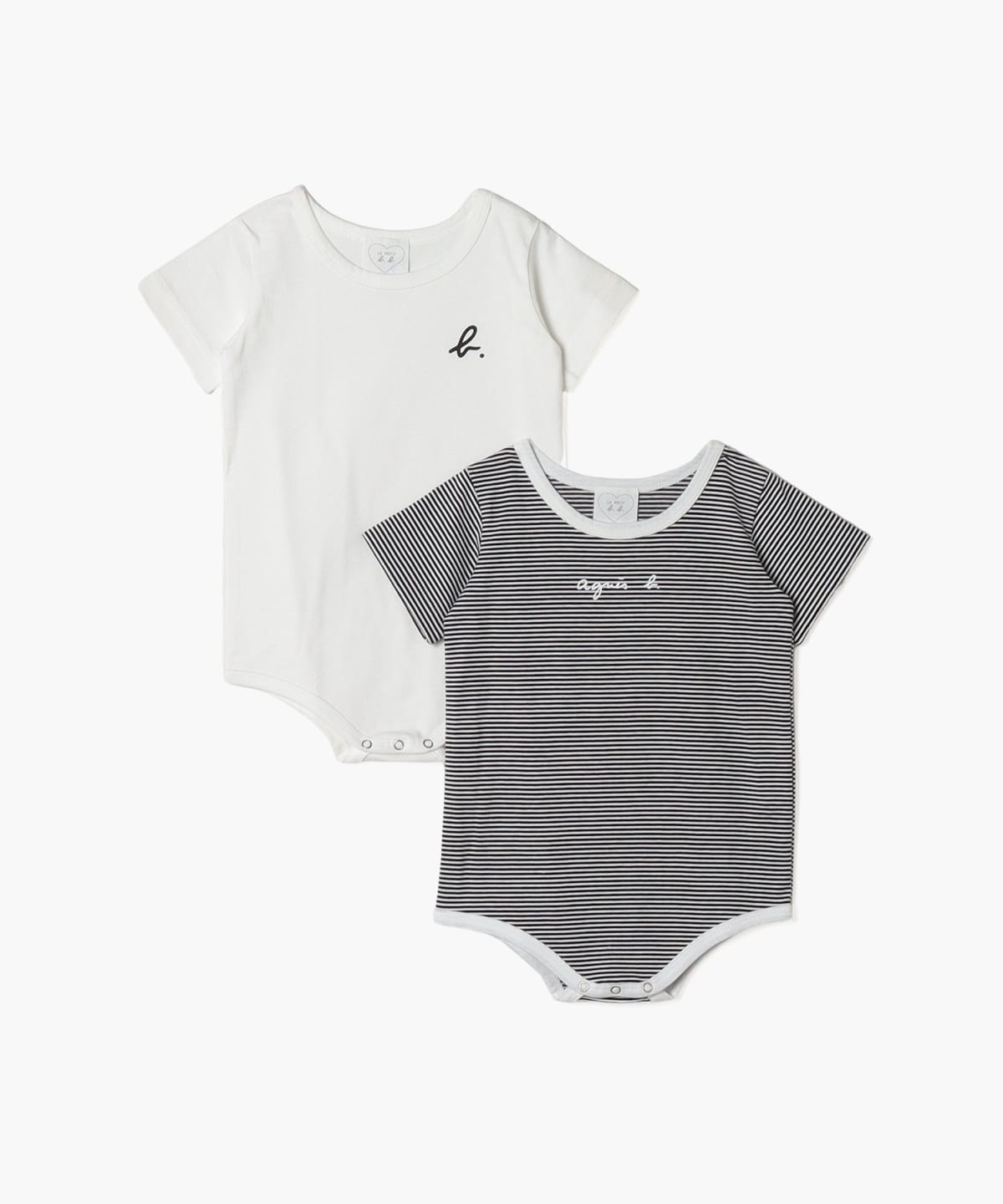 black and white set of 2 bodies in cotton jersey