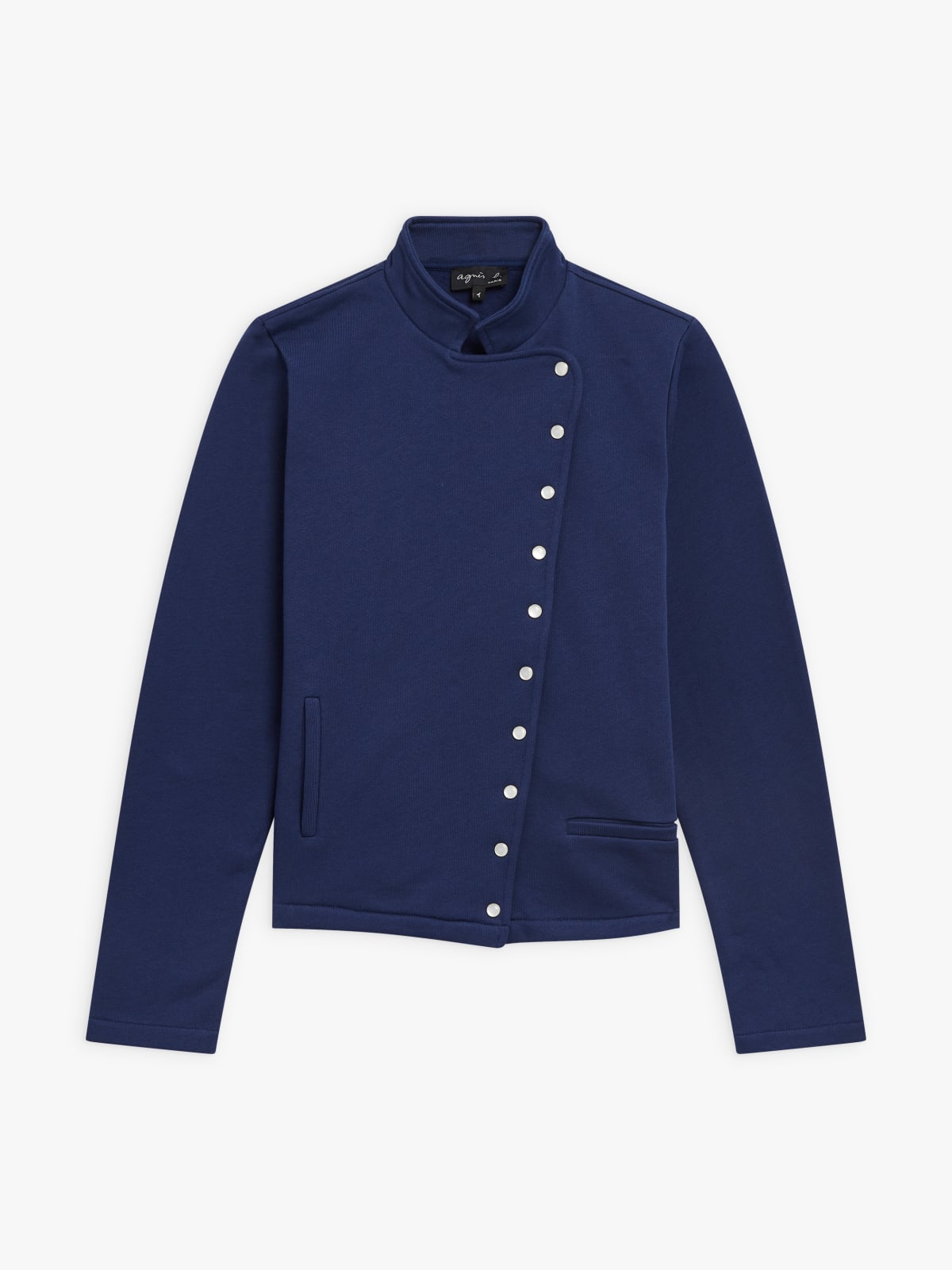 blue cotton fleece snap Fifre jacket