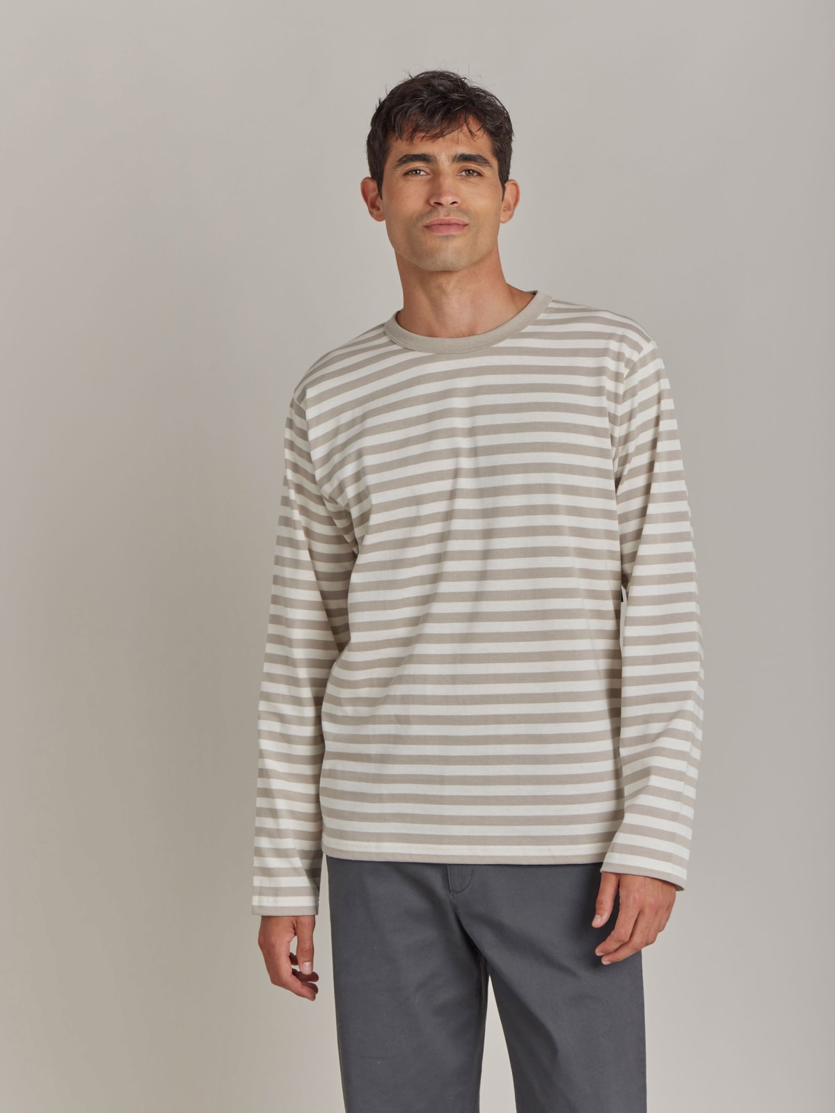 beige cotton jersey striped Mark t-shirt