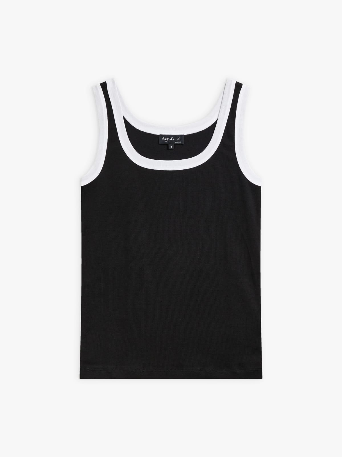 black cotton 1x1 ribbed Gaston tank top