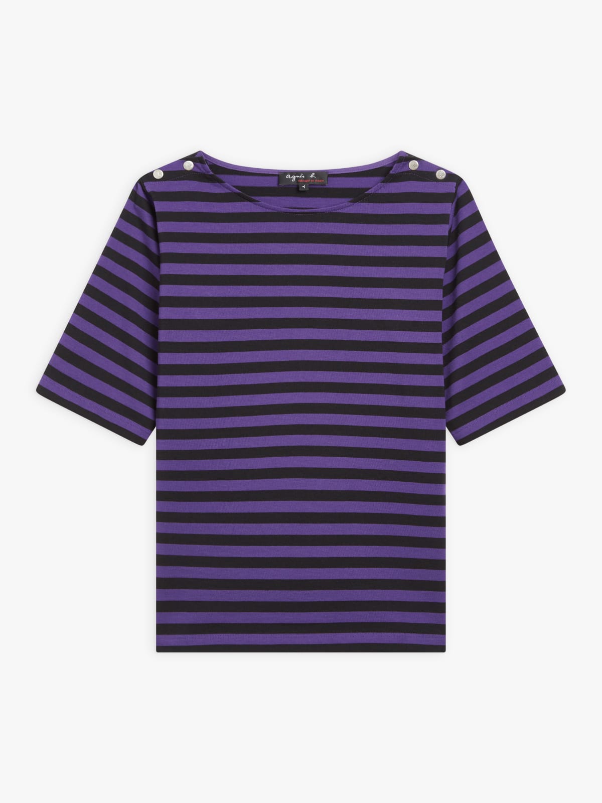 black cotton striped Cancale t-shirt