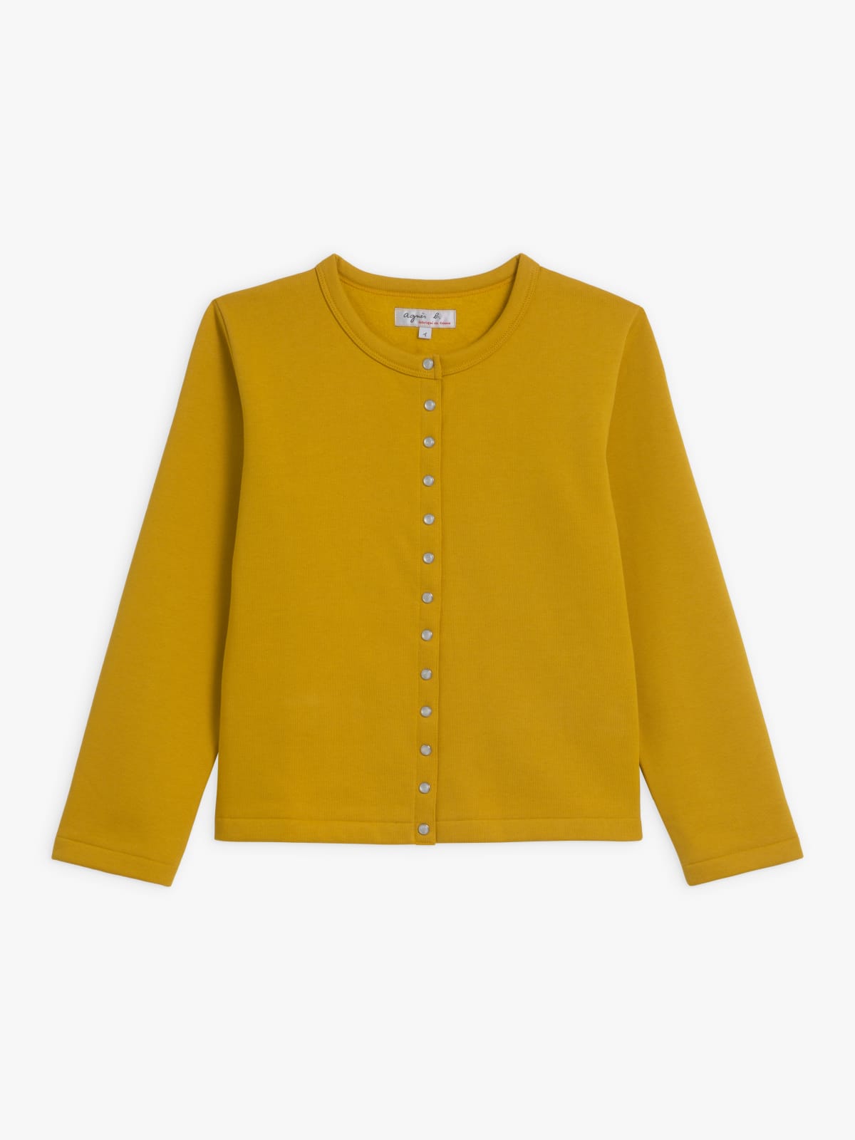 yellow Le Petit cotton fleece cardigan