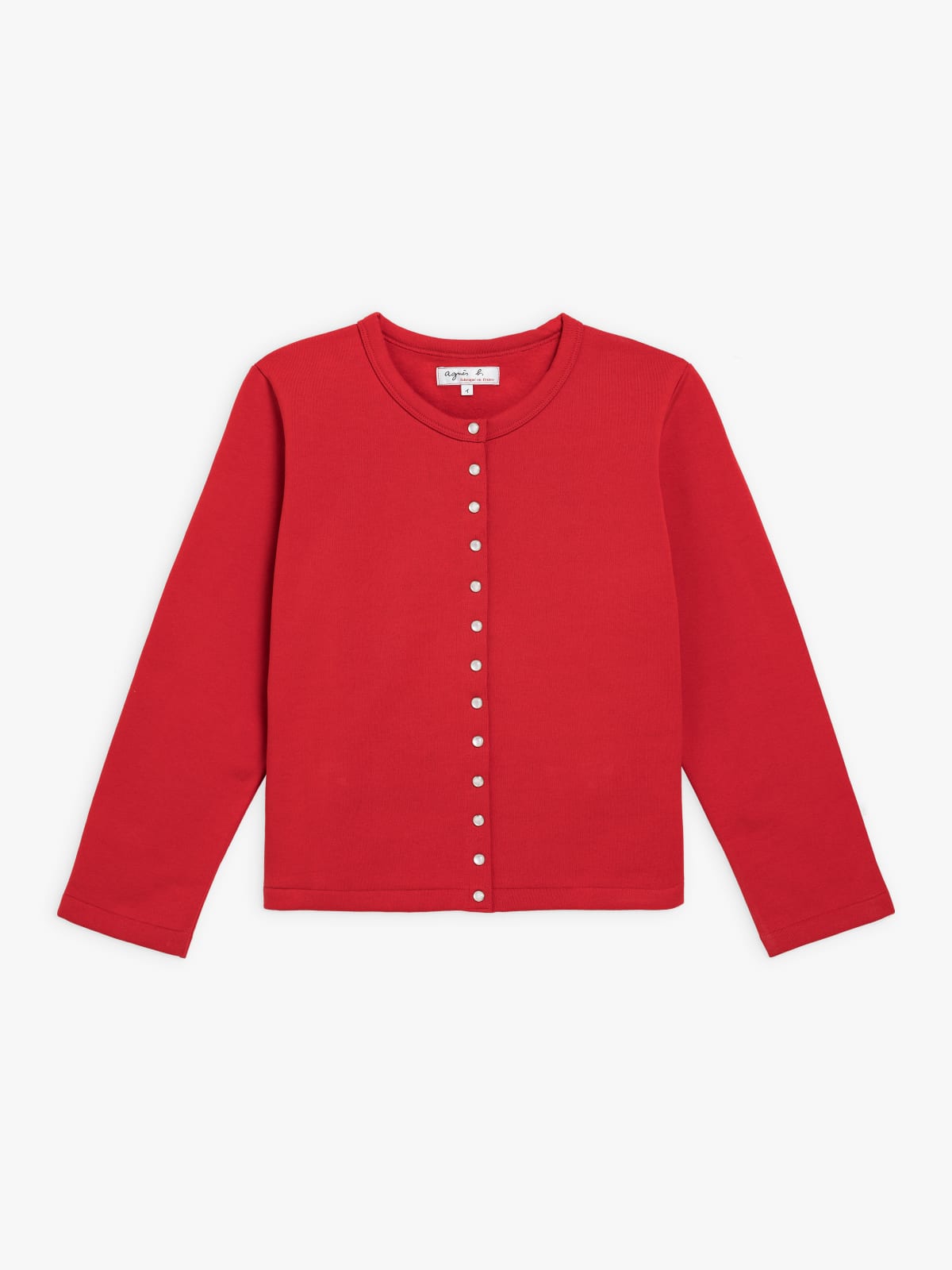 bright red Le Petit snap cardigan