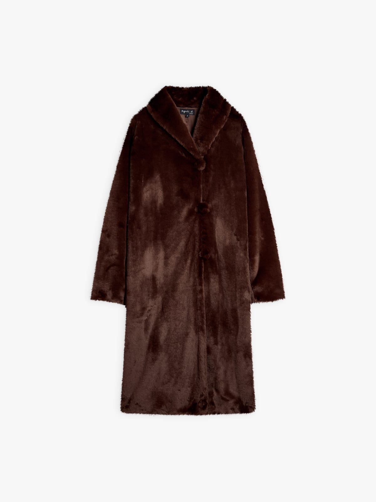 dark brown faux fur long coat