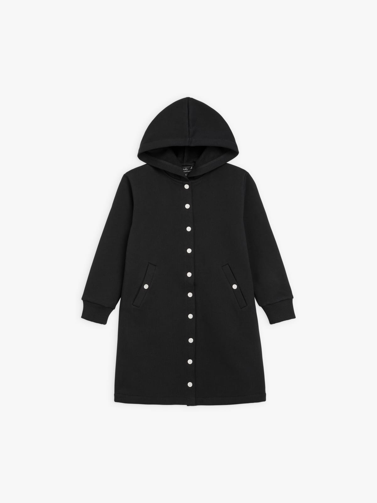 black cotton fleece children coat