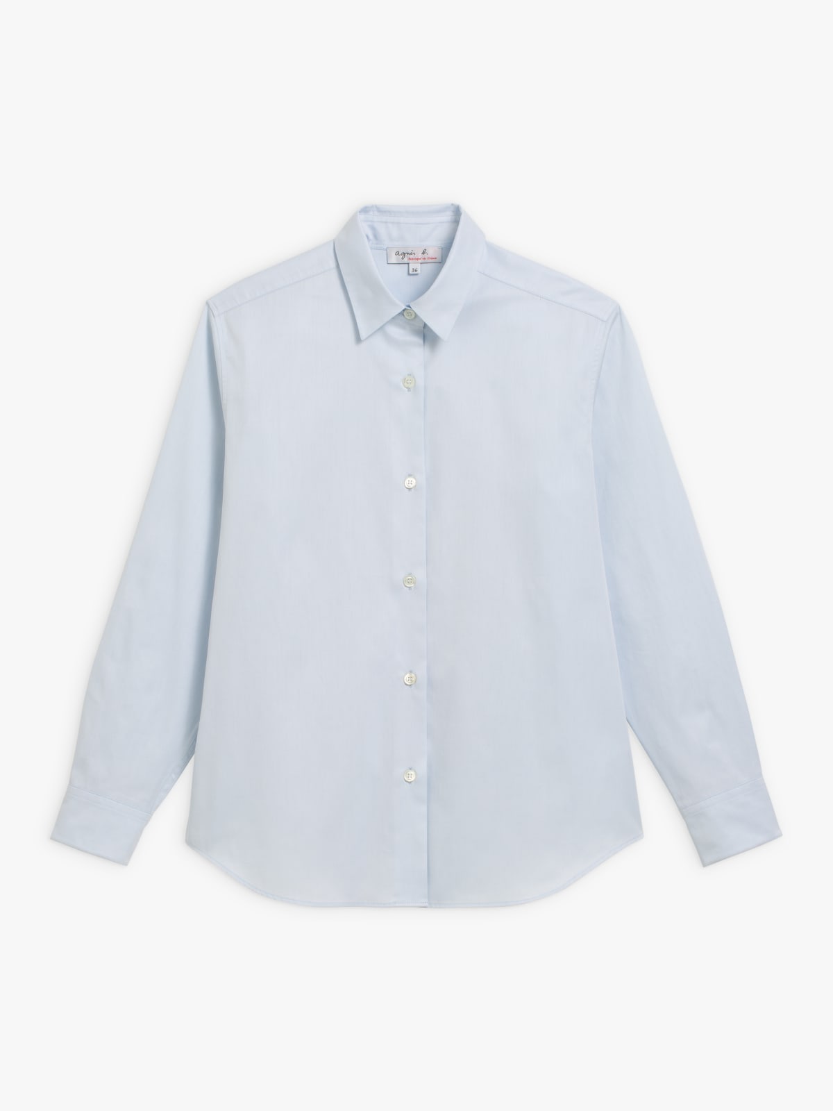 sky blue long sleeve cotton twill shirt