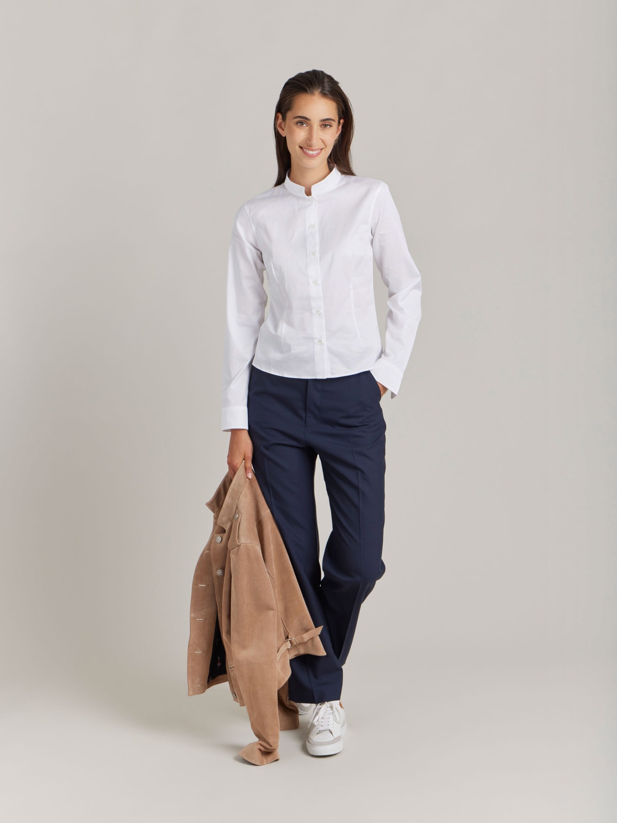 white cotton twill shirt