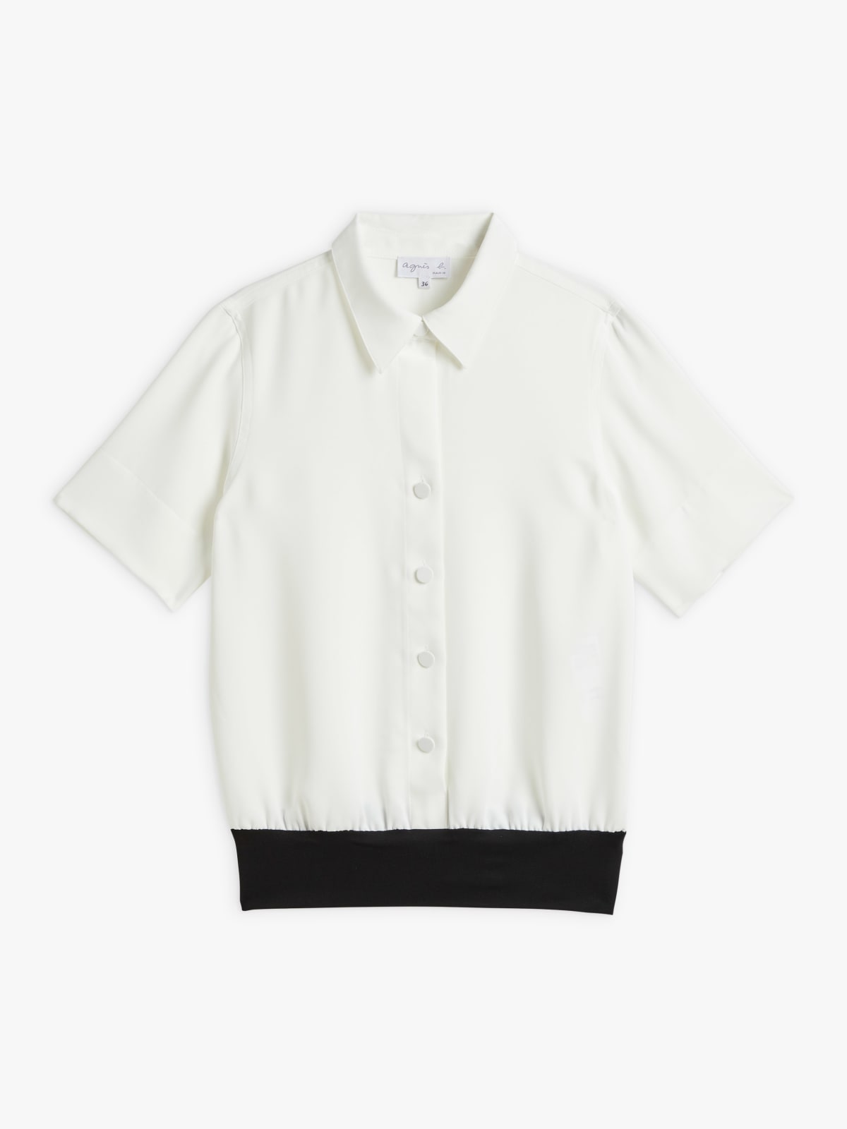 white polyester crêpe Candice shirt