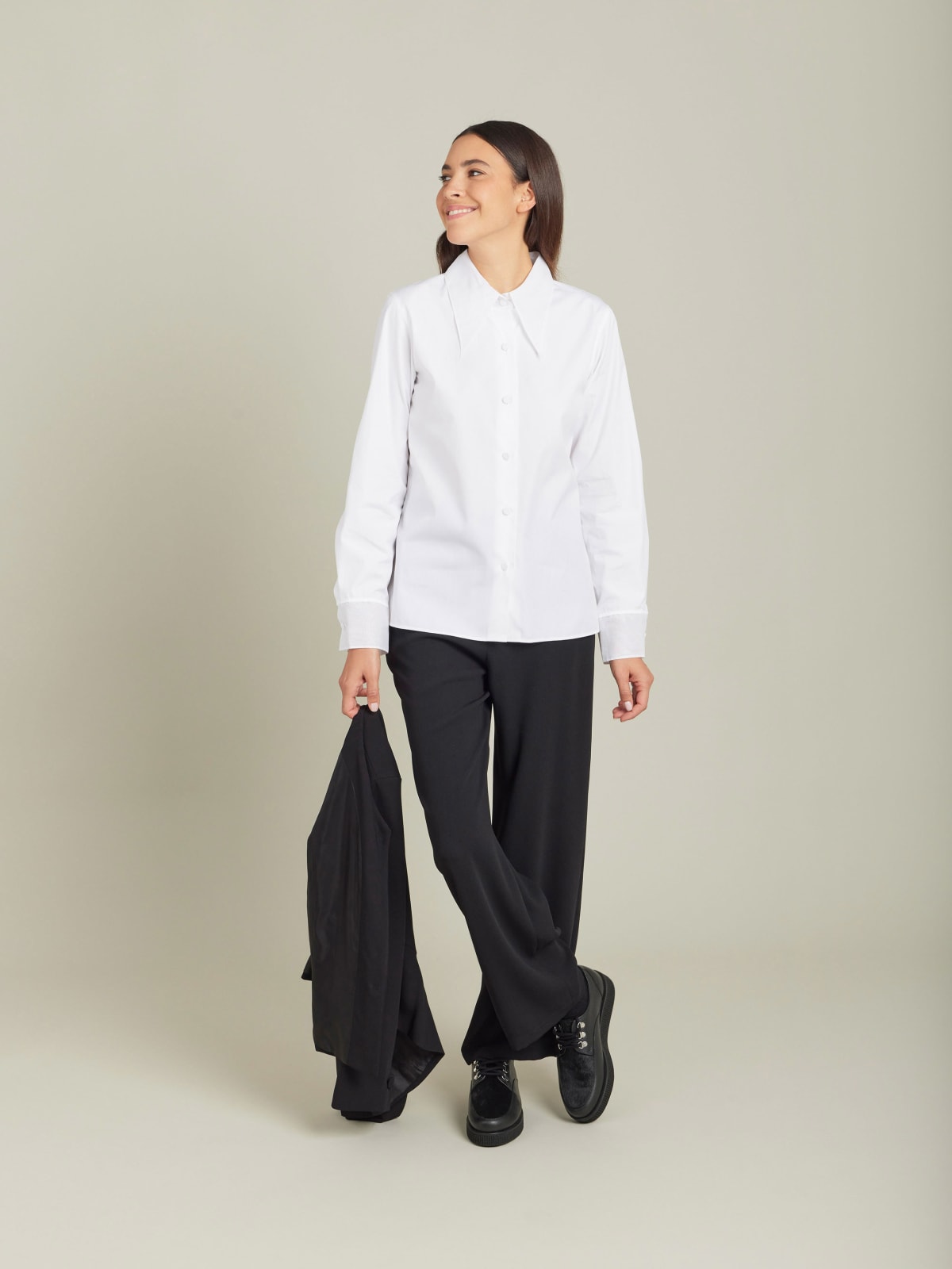 white cotton poplin shirt