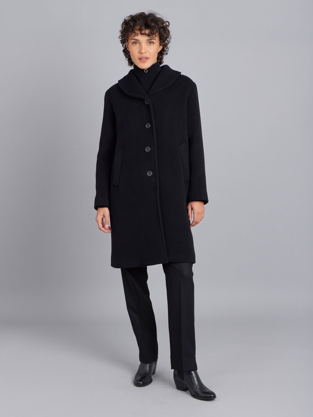 black wool coat