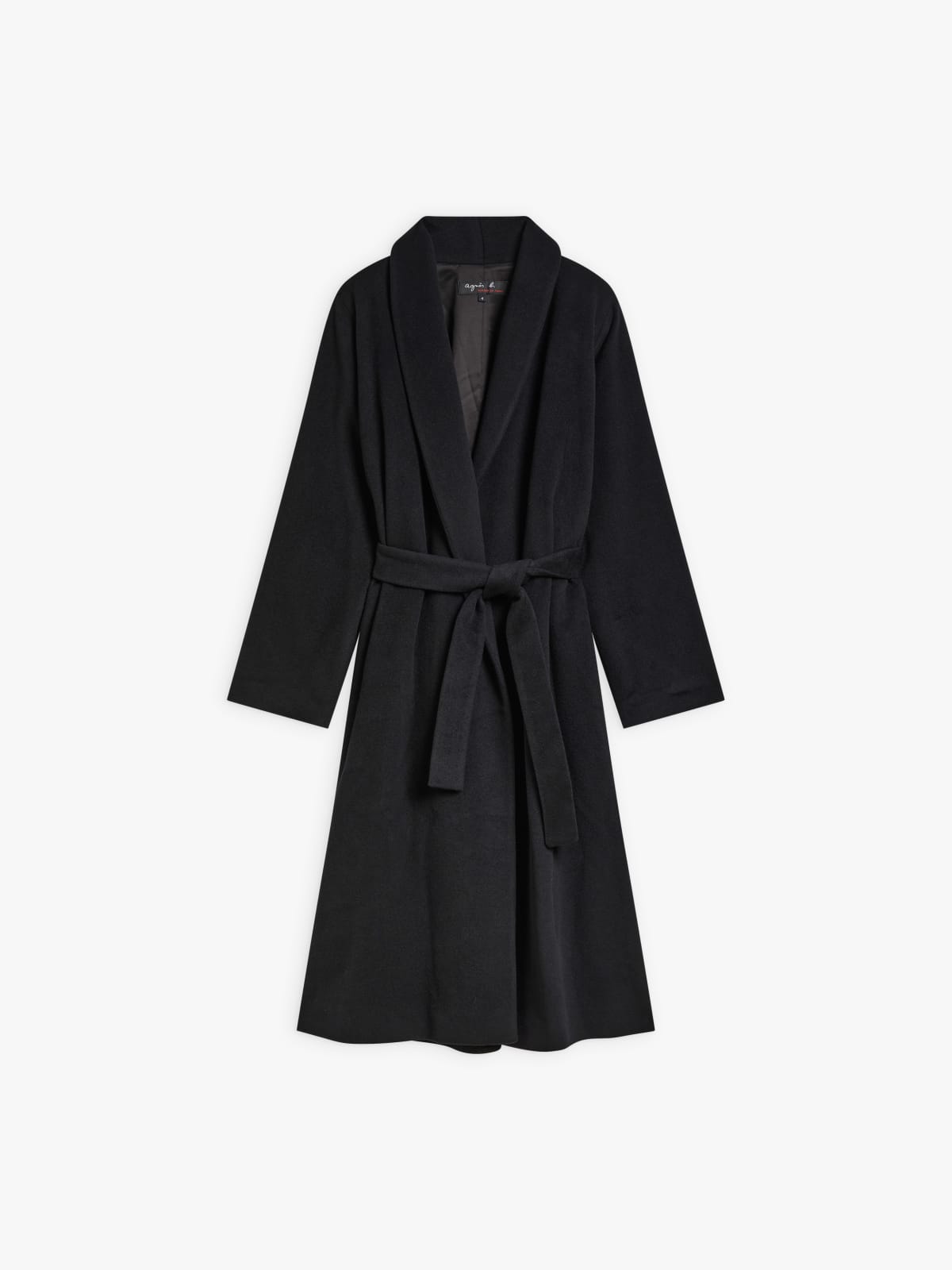 black lined cashmere coat