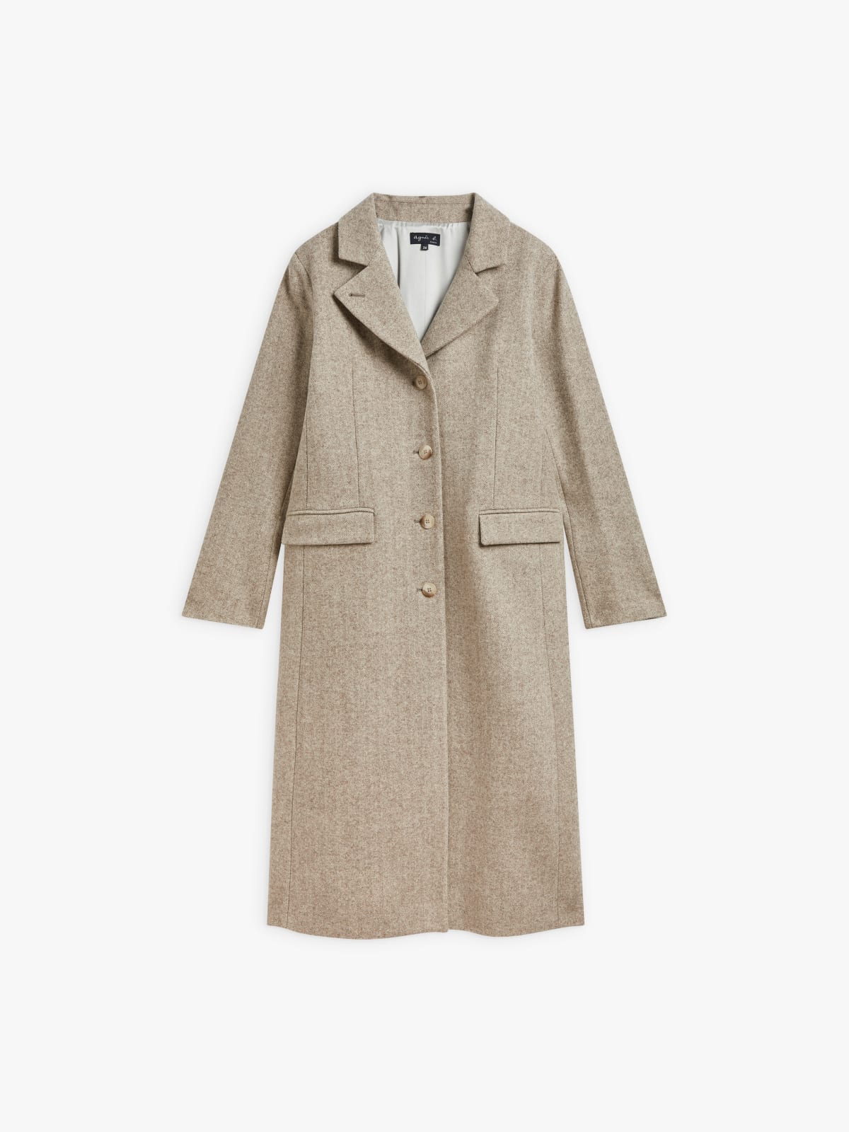 beige natural wool coat