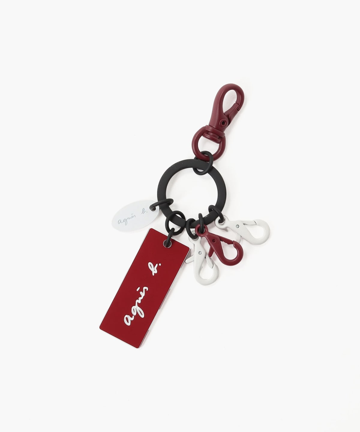 red "agnès b." keyring