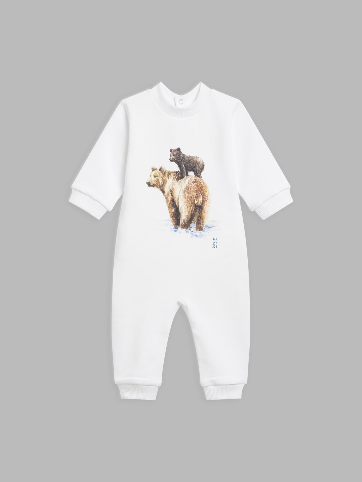 white cotton fleece sleepsuit