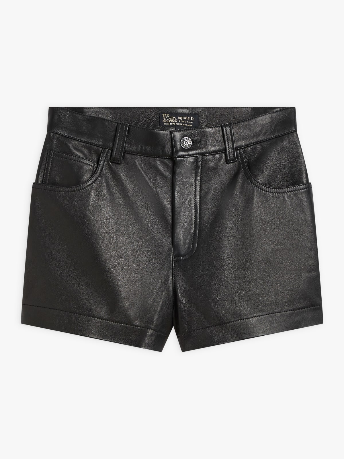 black leather shorts 