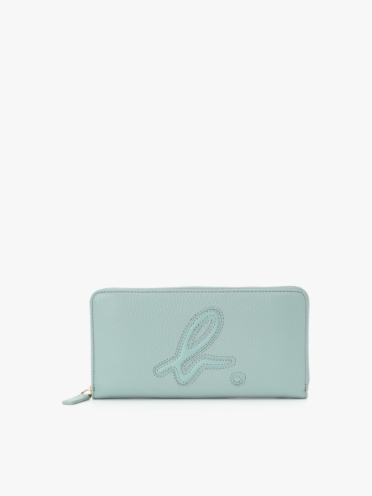 blue smooth leather "b." logo wallet