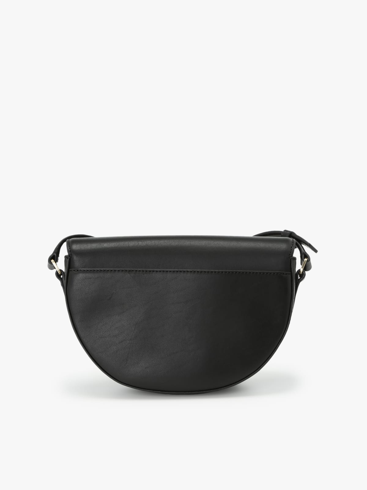 black round leather bag