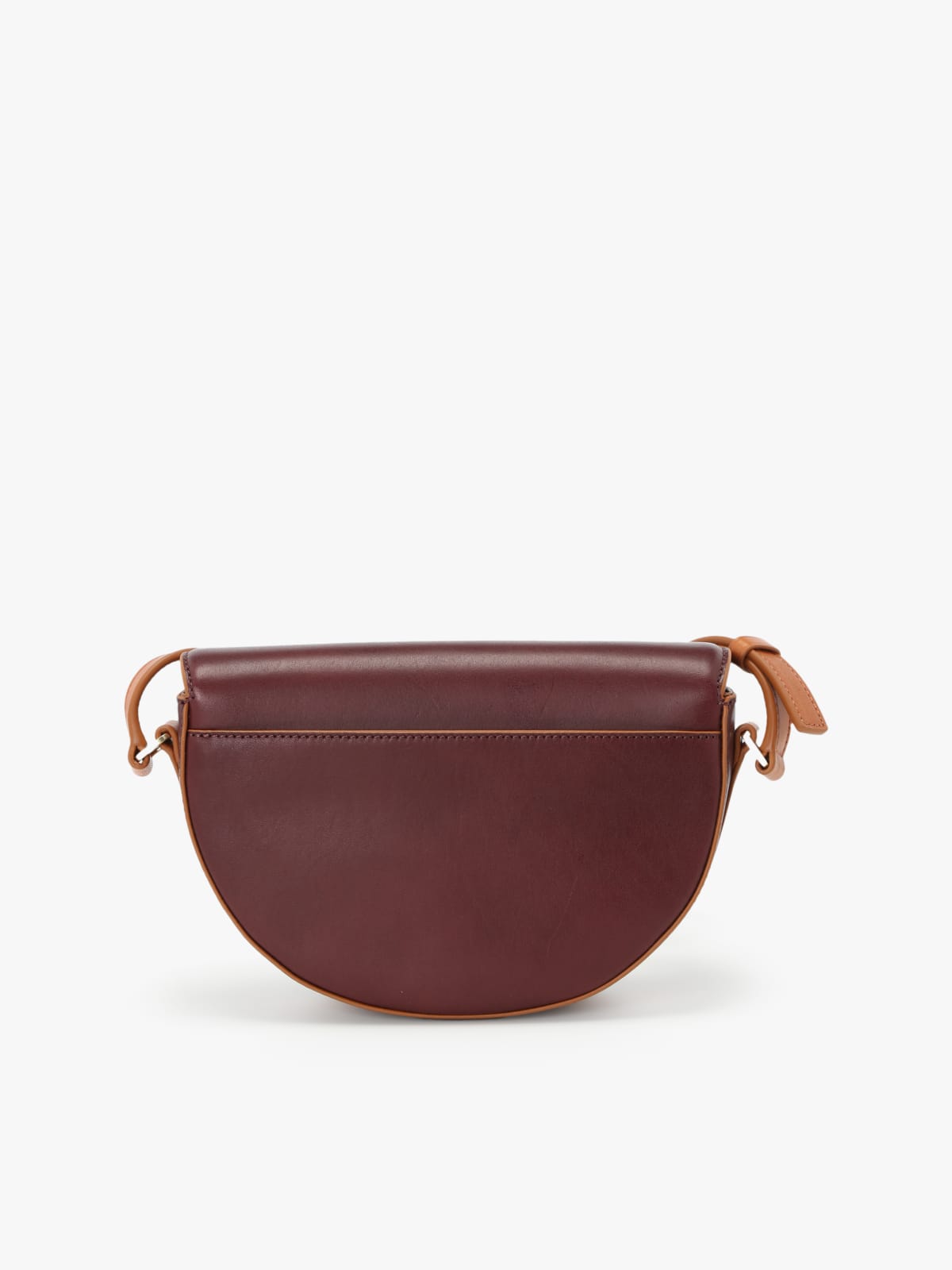 brown round leather bag