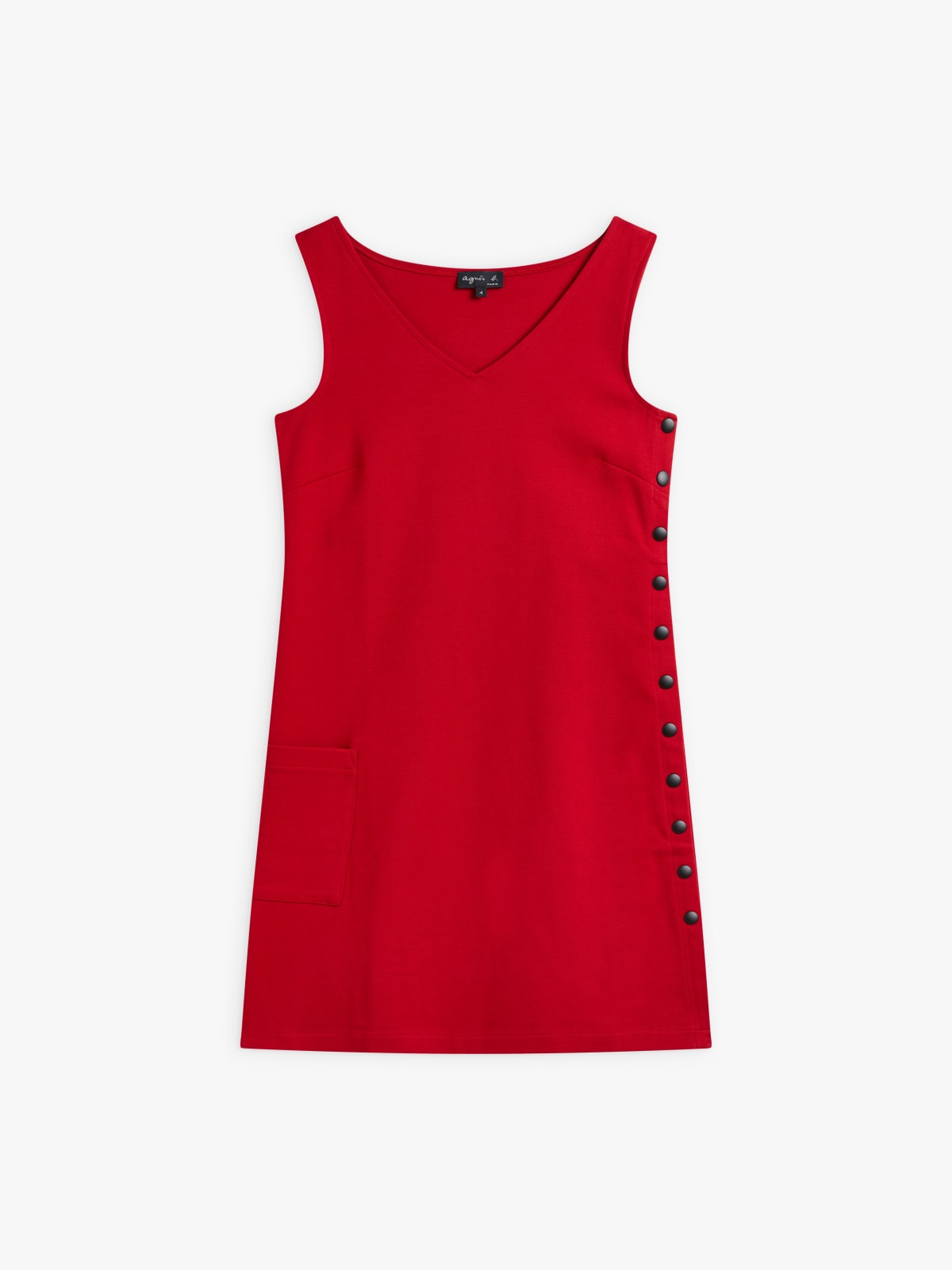 red cotton snap dress