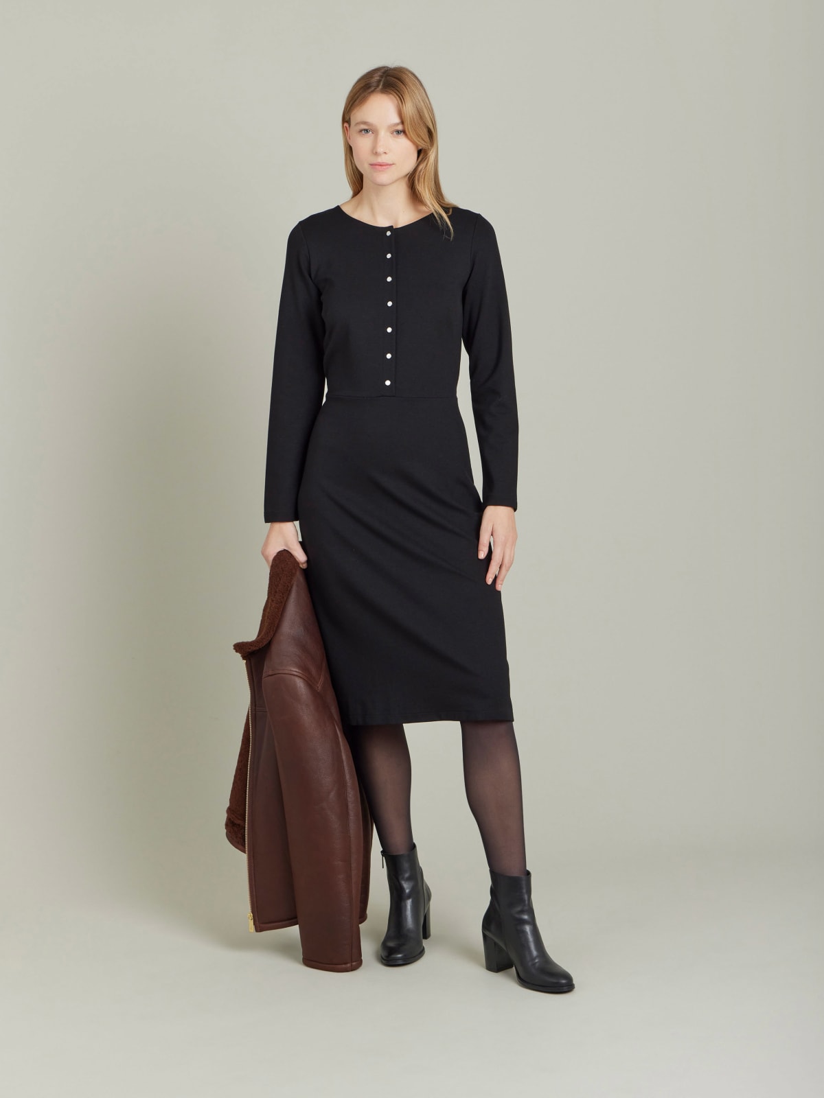 black milano viscose Sofie dress