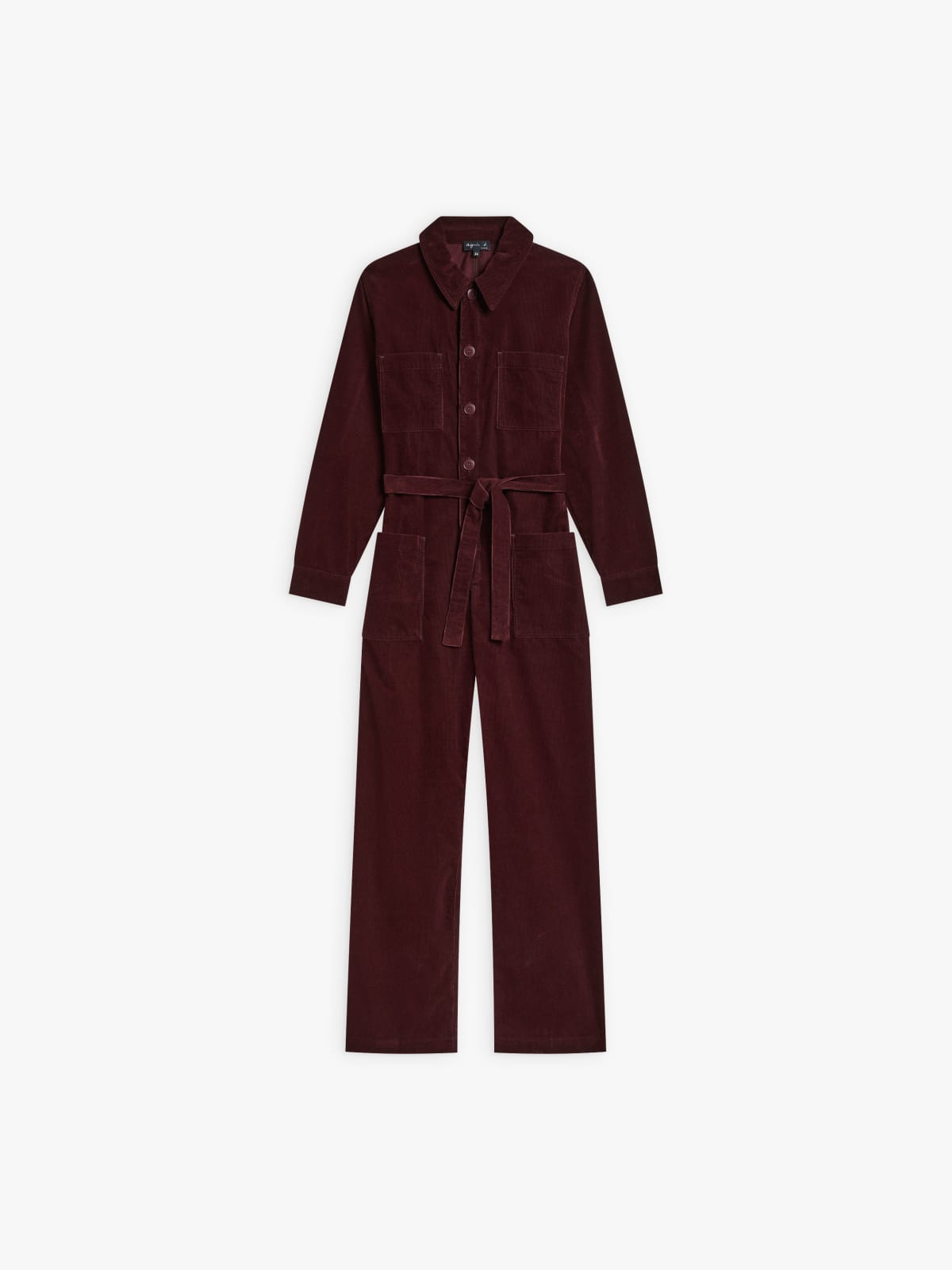 burgundy fine corduroy jumpsuit